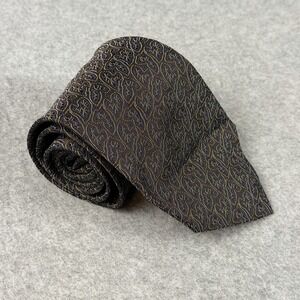 Vintage Garrick Anderson Silk Tie Brown Blue Paisley USA Handmade 57x3.9"